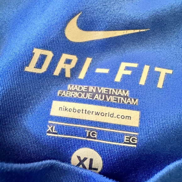 Nike Shirt Mens Extra Large Blue Gray Drifit Swoosh Outdoor Lightweight Athletic - Picture 4 of 4